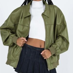 Princess Polly Faux Leather Bomber Jacket